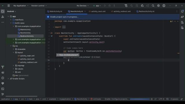 How to Switch Activity on button click in Kotlin in Android Studio смотреть онлайн