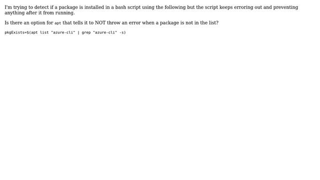 Unix & Linux: Prevent apt list from throwing error смотреть онлайн