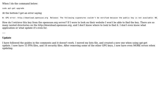Ubuntu: GPG Error Missing Signature смотреть онлайн