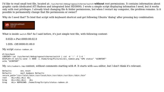 Linux: permission to read file from /sys/kernel/debug wihout root privileges (2 Solutions!!) смотреть онлайн
