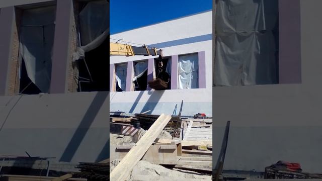 Подача сеток в окно краном .Попытка первая. смотреть онлайн