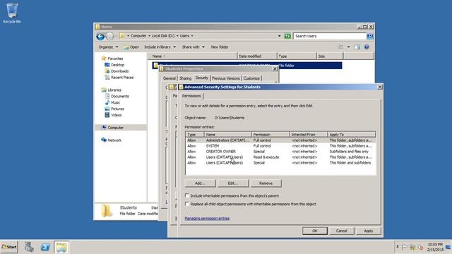 G Configure NTFS Permission смотреть онлайн