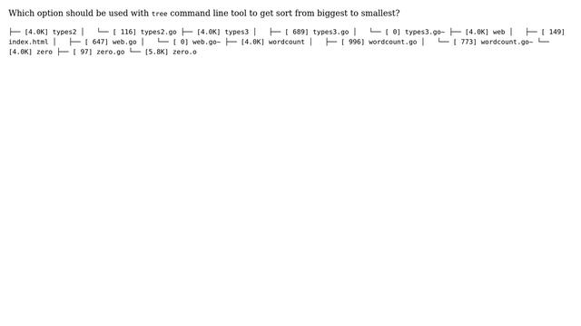 Unix & Linux: How to sort from smallest to biggest with `tree` command line tool? смотреть онлайн