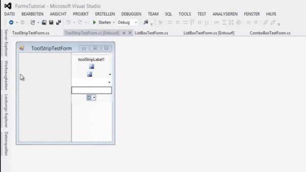 C#: Toolstripcontainer - Windows® Forms
