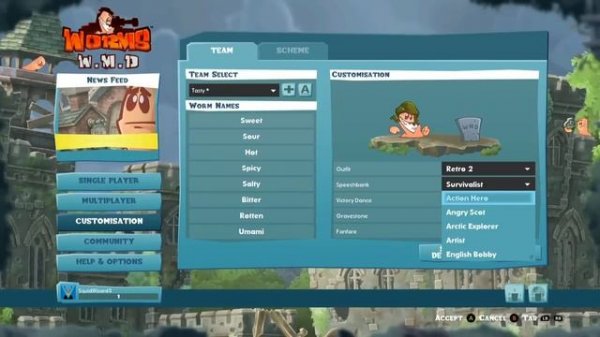 WORMS W.M.D. All Outfits, Voices, Dances, and Gravestones