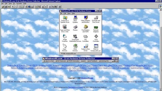 Windows 95 website in 1996 in Internet Explorer 2.0 смотреть онлайн