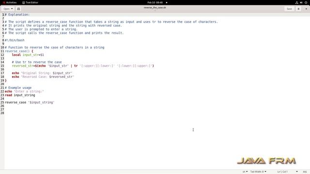 How to reverse the case of string using linux shell script - bash script examples in RHEL 9 смотреть онлайн