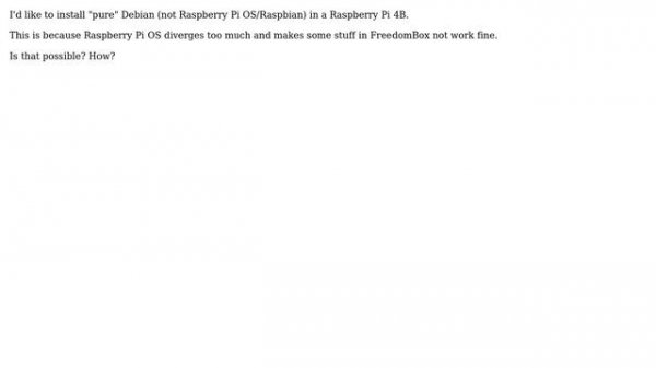 Raspberry Pi: Install pure debian on raspi 4B