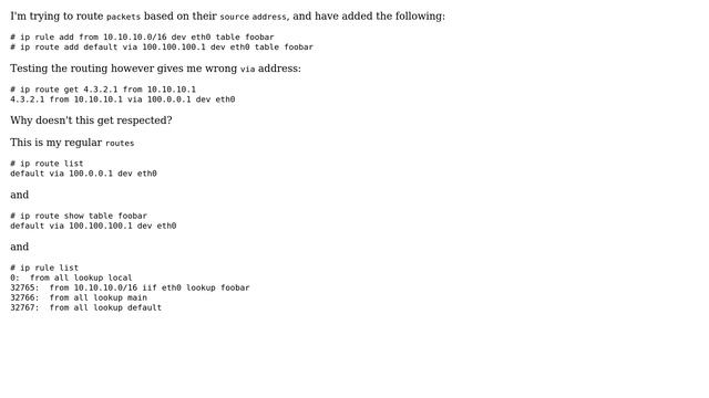 DevOps & SysAdmins: ip rule and route doesn't get respected смотреть онлайн