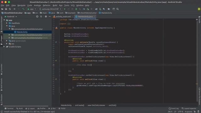 Hide Status Bar in Android App | Hide Notification Bar in Android | Android Studio смотреть онлайн