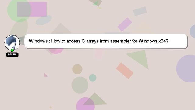Windows : How to access C arrays from assembler for Windows x64? смотреть онлайн