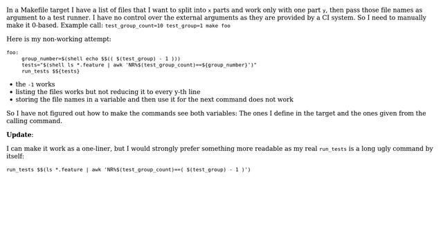 Unix & Linux: Makefile commands with external args and internal variables смотреть онлайн