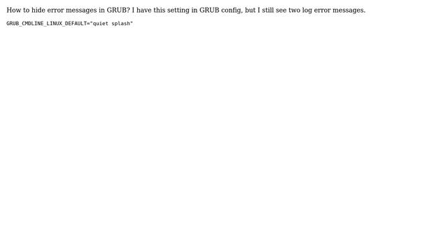 Unix & Linux: Hide error messages in GRUB (2 Solutions!!) смотреть онлайн