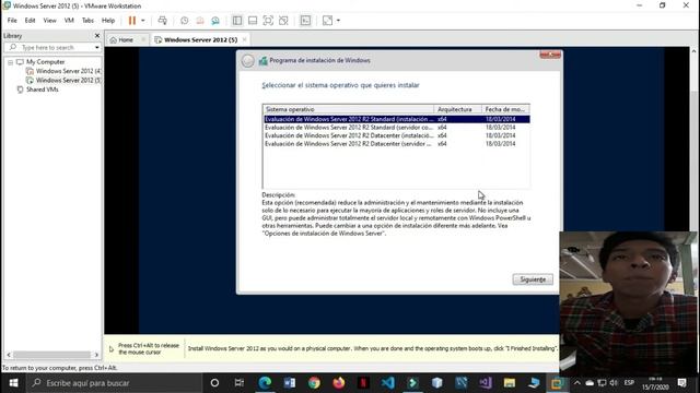 Instalación de Windows Server 2012 R2 en VMware смотреть онлайн