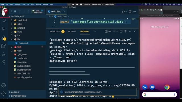 Spotify App Using Flutter Part-2.5 | Run App | Mobile App Development смотреть онлайн