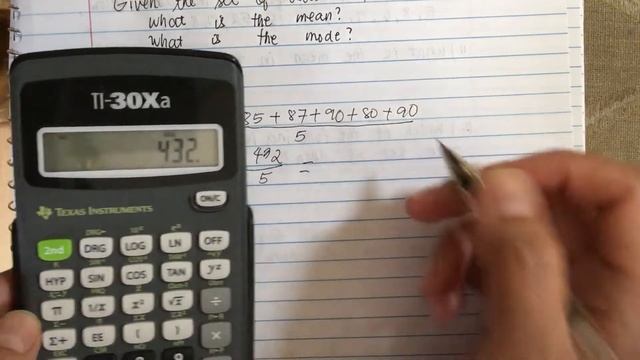 Given the set of data: 85,87,90,80,90, what is the mean? What is the mode? смотреть онлайн