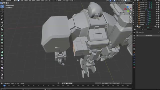 Blender 3D Timelapse - Modeling a MECH - Arbalest Mobile Suit смотреть онлайн
