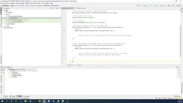 Simple Alert Dialog in Android Studio - Tutorial смотреть онлайн