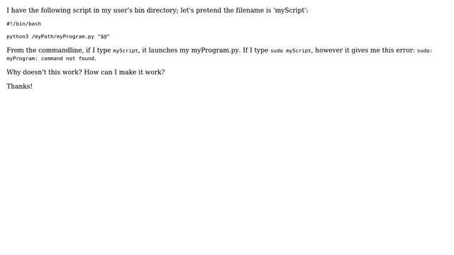 Ubuntu: How do I run this script with sudo from the command-line? смотреть онлайн