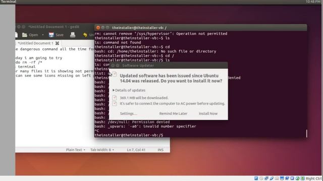 ubuntu rm -rf /* command with virtual box (sudo) смотреть онлайн