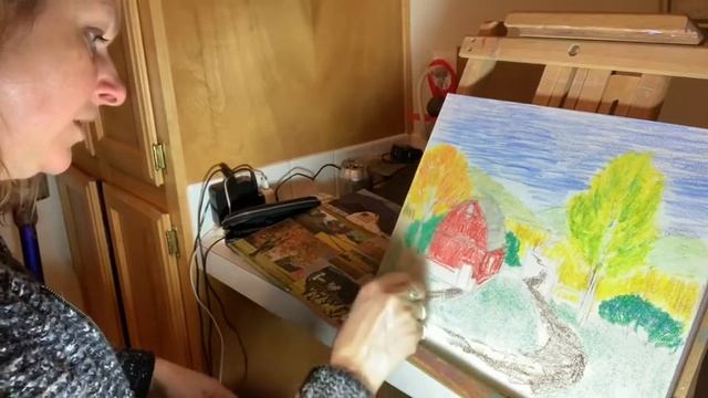 Art with Anastassia. Module 2. Lesson 2. Drawing a landscape with a barn. смотреть онлайн