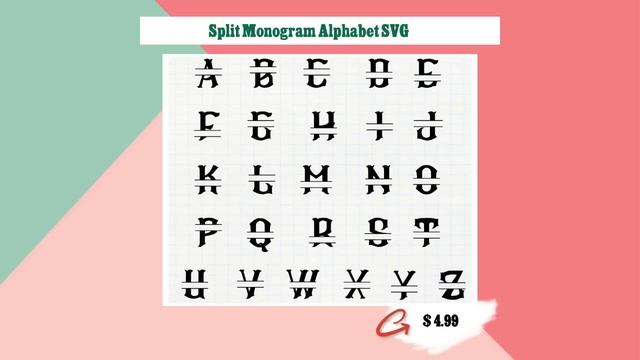 Split Monogram Alphabet SVG смотреть онлайн