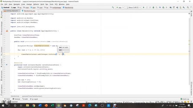 Android Studio App : Times Tables смотреть онлайн