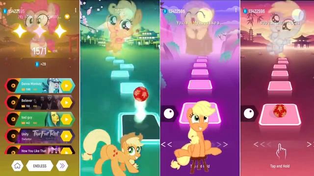 Tiles Hop Edm Rhus-beby Mlp-gameplay  -applejack-pinkiepie-rainbow