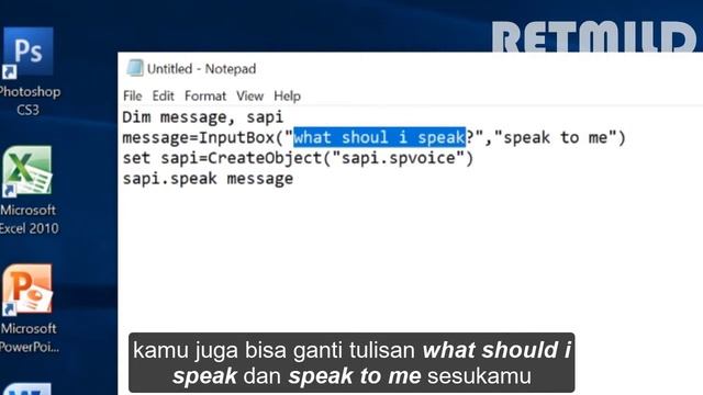 Kode Notepad Yang Bikin Windows Kamu Berbicara [spvoice code a.k.a talking windows] смотреть онлайн