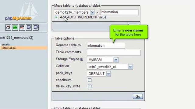 Renaming database tables with phpMyAdmin смотреть онлайн