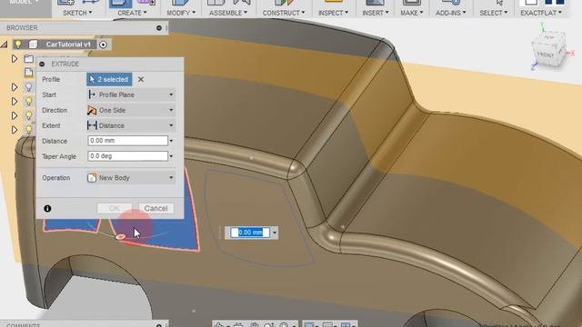 Fusion360 - Extruding the windows - basic car 8 смотреть онлайн
