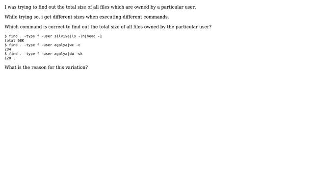 Unix & Linux: To find the size of some group of files смотреть онлайн