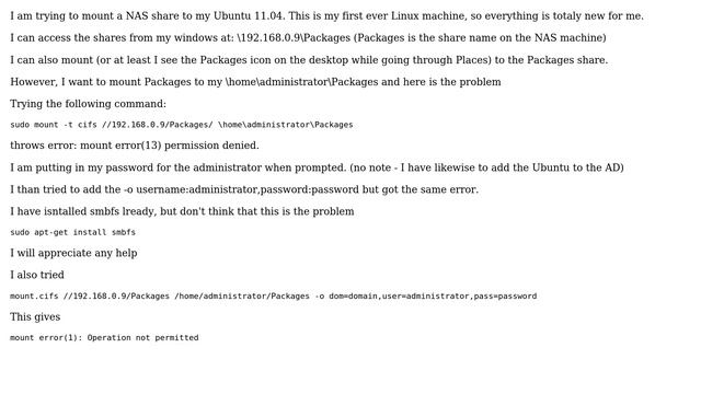 Problem mount error 13 trying to mount NAS share (2 Solutions!!) смотреть онлайн