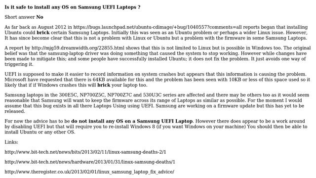 Ubuntu: Is it safe to install Ubuntu 64 Bit 12.10 in EFI mode on Samsung series 7 WIndows 8 laptop? смотреть онлайн