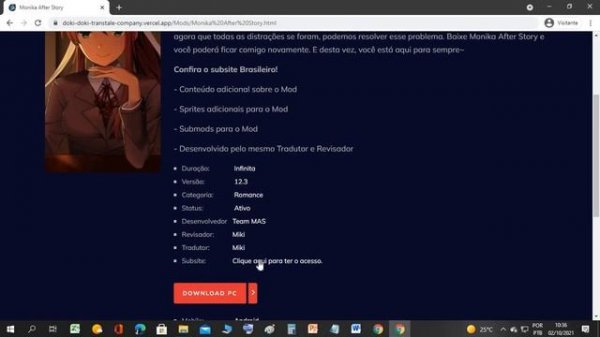 Como instalar o Monika After Story em PT/BR