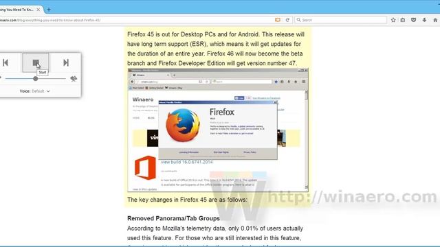 Firefox 48 - Narrate in Reader View смотреть онлайн