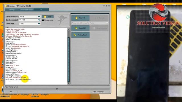 Nokia 5 TA 1053 Frp Reset Done By Octoplus Frp Tools