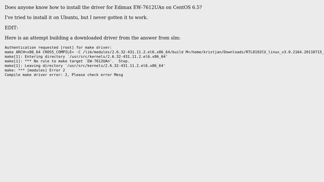 Install Edimax EW-7612UAn wireless on CentOS 6.5 смотреть онлайн