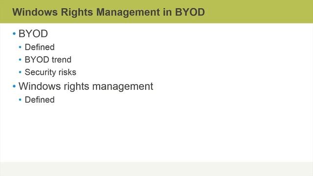 Windows Devices and Mobility Fundamentals: Windows Rights Management in BYOD смотреть онлайн