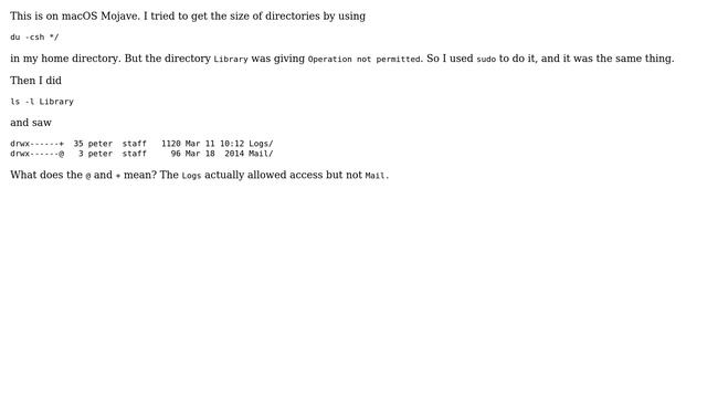Unix & Linux: What does the at sign `@` and `+` sign mean when doing `ls -l` смотреть онлайн