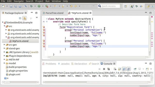 XtextCasts - 020 Embedded DSL with Xtend смотреть онлайн