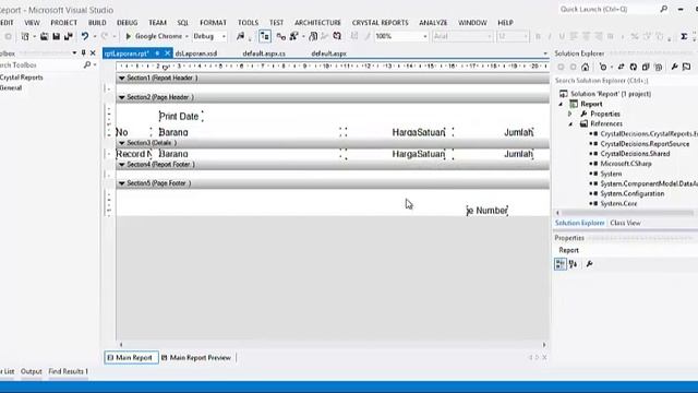 Tutorial Membuat Laporan dengan Crystal Report di Visual Studio 2012 смотреть онлайн