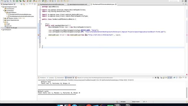 Run Native Android App using Appium смотреть онлайн