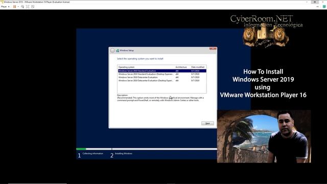 How to install Windows Server 2019 using VMware Workstation 16. смотреть онлайн