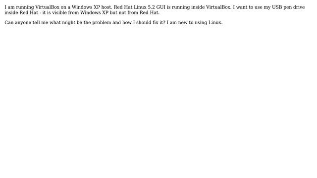 How to mount a pen drive in Red Hat inside VirtualBox? смотреть онлайн