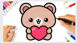 КАК ЛЕГКО НАРИСОВАТЬ МЕДВЕЖОНКА ТЕДДИ В СТИЛЕ КАВАИ 🧸❤️