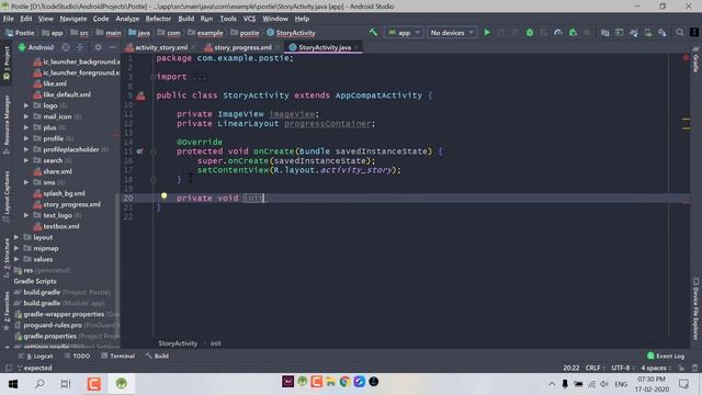 Story Activity And Progressbar (Part-16)| SOCIAL NETWORK | Hindi Tutorial 2020