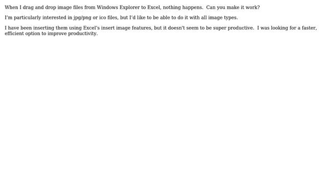 How to drag and drop images from Windows Explorer to Excel? (2 Solutions!!) смотреть онлайн