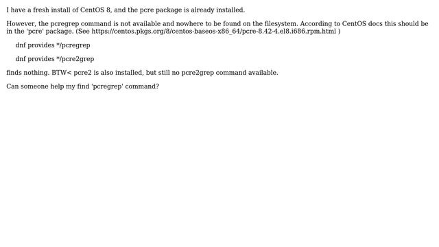 Unix & Linux: pcregrep missing from CentOS 7 смотреть онлайн