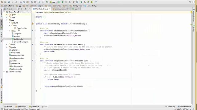How To Connect Android App To Parse.com ( Android Studio)